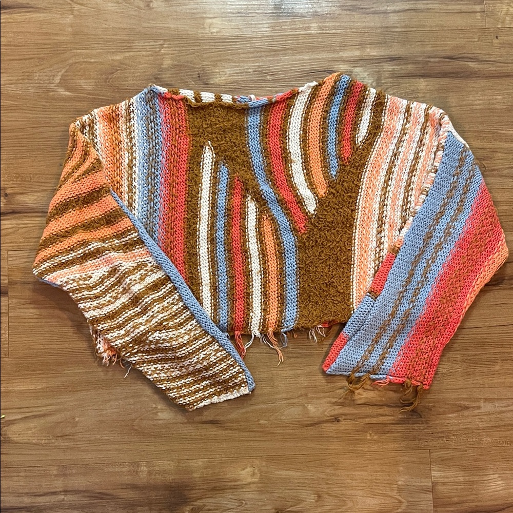 free people Striped Multicolor boat neck sweater